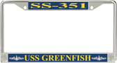 USS Greenfish SS-351 License Plate Frame