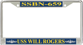 USS Will Rogers SSBN-659 License Plate Frame