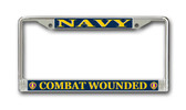 Combat Wounded' U.S. Navy Purple Heart License Plate Frame