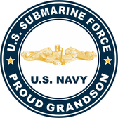 US Submarine Force Proud Grandson Gold Dolphins Decal