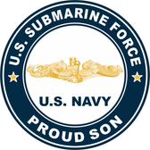 US Submarine Force Proud Son Gold Dolphins Decal