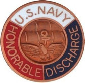 Lapel Pin, US Navy Honorable Discharge