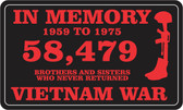 In Memory of 58,479 Vietnam War Decal