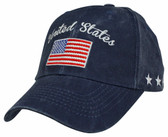 United States American Flag Navy Blue Ball Cap