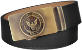 U.S. Navy Black Full Grain Leather Slide Belt