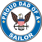 Proud Dad of a Sailor U.S. Navy Round Decal