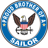 Proud Brother of a Sailor U.S. Navy Round Decal