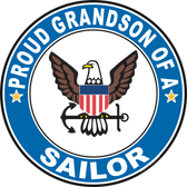 Proud Grandson of a Sailor U.S. Navy Round Decal