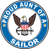 Proud Aunt of a Sailor U.S. Navy Round Decal