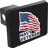 U.S. Navy Veteran with American Flag Hitch Cover