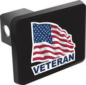 Veteran with American Flag Hitch Cover