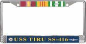 USS Tiru SS-416 Vietnam Veteran 3-Ribbon Stack License Plate Frame