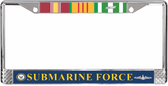 Submarine Force Vietnam Veteran 3-Ribbon Stack License Plate Frame