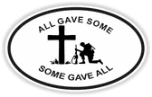 All Gave Some Fallen Soldier Memorial White Oval Decal