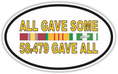 All Gave Some 58479 Gave All Vietnam 3 Ribbon Stack Oval Decal