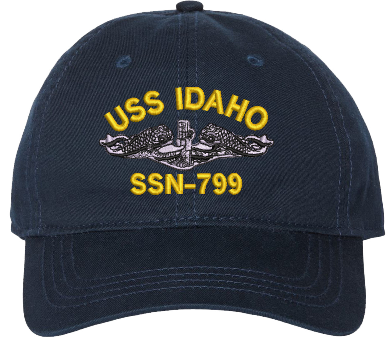USS Idaho SSN-799 with Dolphins Unstructured Dad Cap - Submarine
