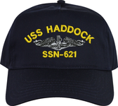 USS Haddock SSN-621 with Dolphins Custom Embroidered Cap