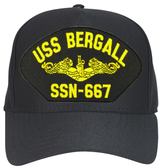 USS Bergall SSN-667 ( Gold Dolphins ) Submarine Officers Direct Embroidered Cap