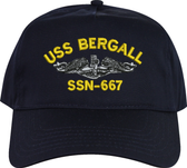 USS Bergall SSN-667 Custom Embroidered Cap