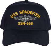 USS Spadefish SSN-668 Submarine Custom Embroidered Cap