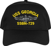 USS Georgia SSBN-729 with Dolphins Custom Embroidered Cap