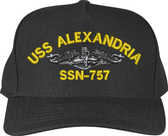 USS Alexandria SSN-757 with Dolphins Custom Embroidered Cap
