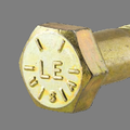 Specific markings to determine the grade and maker of the bolt