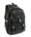 Amik "VIctor Heights" Medium Canvas Backpack with Leather Trim - Black