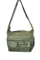 Amik "Mandevelle" Multi-Pocket Canvas Messenger Bag - Military Green