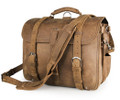 "Santiago 3" Men's Full Grain Distressed Leather Backpack & Travel Bag - Tan