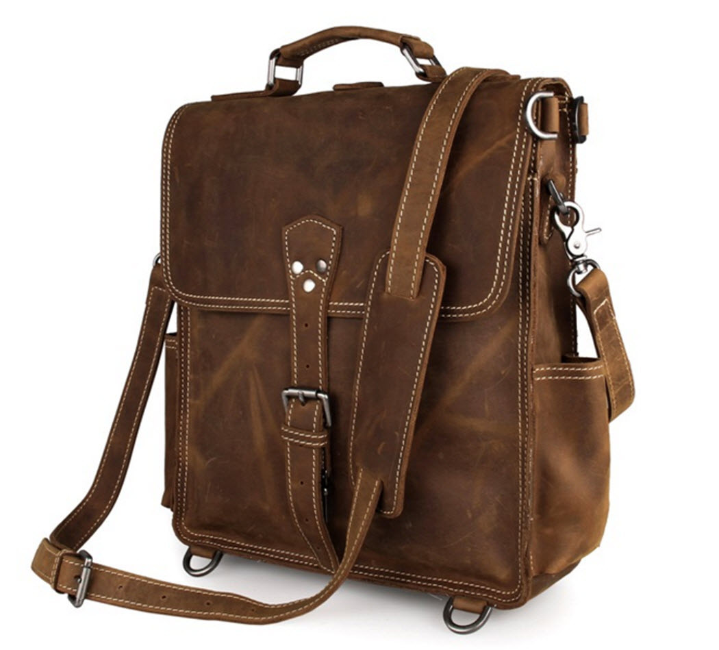 full grain leather backpack mens