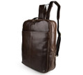 "New Brunswick 2" Men's Smooth Vintage Leather Backpack - Dark Brown