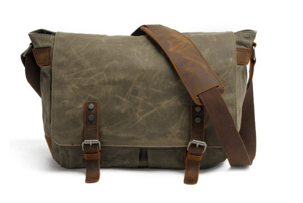 distressed messenger bag