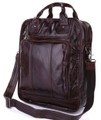 "Dortmund" Men's Vintage Leather Convertable Tall Briefcase & Backpack