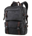 "Duisburg" Rugged Canvas School and Hiking Backpack - Stone Grey