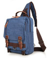"Hana Bay" Men's Canvas Retro-style Single-shoulder Crossbody Backpack - Denim Blue