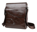 "Polo Fanke" Men's Trendy Soft Faux Leather Shoulder Bag - Dark Brown