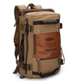 "Patagonia" All-purpose Canvas & PU Leather Day Backpack - Khaki Brown
