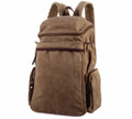 "Cartagena" Rugged Canvas School and Hiking Backpack - Khaki Brown