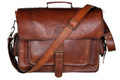 "Lucca" Men's Top Grain Leather Distressed Crossbody Bag - Brown