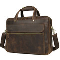 "Edina" Top Grain Leather Overnight Carry-on Travel Bag - Brown