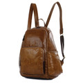 "Manchester" Men's Soft Vintage Leather Compact Backpack - Brown