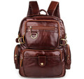 "Liverpool" Men's Vintage Leather Convertible Backpack & Shoulder Bag - Brown Oxblood