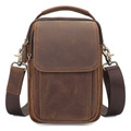 Top Graine Real Leather Named Crazy Horse Leather Sling Bag Men's Mini Messenger  Bag