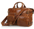 "Rome" Men's Vintage Leather Convertible Backpack & Briefcase - Brown