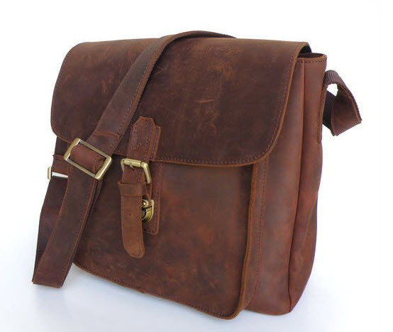 distressed leather crossbody bag