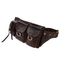 "Palma" Men's Vintage Distressed Leather Fanny Pack & Chest Bag  - Brown