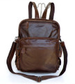 "Boston" Men's Vintage Leather Convertible Backpack & Shoulder Bag - Brown