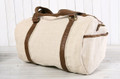Men's  Natural Heavy Linen Duffel & Sport Bag with Dual Straps