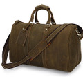 "Lyon" Full Grain Thick Leather Duffel Carryall Bag